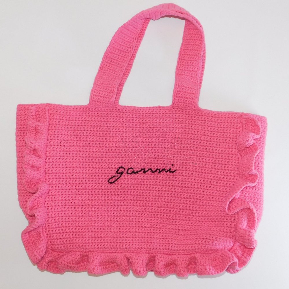 GANNI Crochet Frill Tote